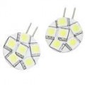 G4 1.8W 6 x 5050 SMD LED Car branco 70-lúmen lâmpada (par/DC 12V)