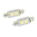 0.4W 40-lúmen 2 * 5050 SMD LED leitura lâmpada/License Plate lâmpada branco lâmpadas (par/DC 12V)