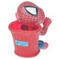Bonito Homem-Aranha Cartoon figura pendurado cesta com copos de sucção - vermelho
