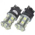 T25 4.5W 12V 95-lúmen 16 x 5050 SMD LED carro Turning sinal branco Light Bulb (par)