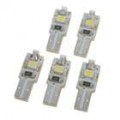 T5 0.2W K 7 18-Lumen 3 x 3020 lâmpadas SMD LED carro branco (5-Pack/DC12 ~ 17V)