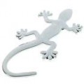 3D aço inoxidável Geckos figura carro adesivo - prata