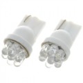 T10 0.25W 7-LED 6500K 30-Lumen branco lâmpadas para automóveis (DC 12V/par)