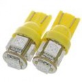 T10 1,2 com 70-Lumen 5-SMD LED carro amarelo lâmpadas (par/DC 12V)