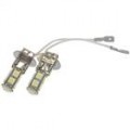 H3 2W 9 SMD LED 126-Lumen 6500K nevoeiro branco lâmpadas (par/DC 12V)