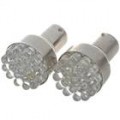 1156 1W 6500K 85-lúmen 19-LED carro branco lâmpadas (par/DC 12V)