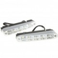 10W 7000K 900-Lumen 5 LEDs branco luz diurna lâmpadas para automóveis (par/DC 12 ~ 24V)