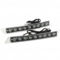 6.2W 6700K 220-lúmen 12000MCD 9-LED branco luz diurna lâmpadas para automóveis (par/DC 12V)