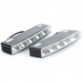 2W lúmen 150-lúmen 10 x 5050 SMD LED branco luz Daytime Running lâmpadas para automóveis (par/DC 12V)