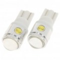 T10 2.5W 6500K 60-lúmen 4-SMD levou lâmpada branco (par/DC 12V)