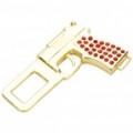 Pistola universal em forma de fivela de cinto de segurança de aço inoxidável - dourada