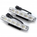 Alta potência 20W branca 360Lumen 5-LED Daytime Running Light lâmpada para carro (par/12 ~ 24V)