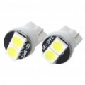 T10 1W lúmen 20-lúmen 2 x 5050 SMD LED branco carro lâmpadas (par / DC 12V)