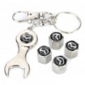Carro pneu Valve Caps com Mini chave inglesa & chaves para Mazda (Pack de 4 peças)