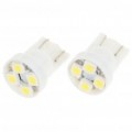 T10 0.25W 6500K 16-lúmen 4 x 3528 SMD LED carro branco lâmpadas (par / 12V)