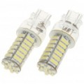 T25 6500K 5W 460-lúmen 102 x 3528 SMD LED carro branco lâmpadas (par / 12V)