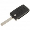 Substituição dobrável 3 botões Transponder Smart Key Casing para Peugeot 407