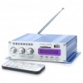 160W Hi-Fi estéreo amplificador MP3 Player para carro/moto - azul + prata (SD/USB)