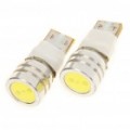 T10 1W 6500K 90-lúmen 2-modo 1-LED branco lâmpada (par/DC 12V)