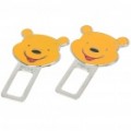 Fivela de cinto de segurança segurança Winnie The Pooh estilo universal - amarelo (par)