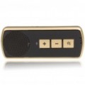 Portátil recarregável Bluetooth v 2.0 celular Kit falante mãos livres para viatura - preto + dourado