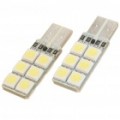 T10 1,2 com lâmpadas 8000K 194-lúmen 12-5050 SMD LED branco (DC 12 ~ 14V/par)