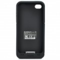 2000mAh externo bateria Back Case para iPhone 4 / 4S - Black