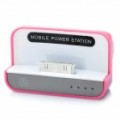 Elegante 1500mAh Mobile Power Charging Dock Station para iPhone/iPad/iPod - rosa + branco