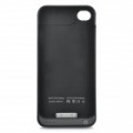 Pack de bateria de 1600mAh substituição + volta caso plástico c / Switch para iPhone 4 / 4S - Black