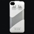 Recarregável 1800mAh externo bateria volta caso com alto-falante para iPhone 4 / 4S - branco